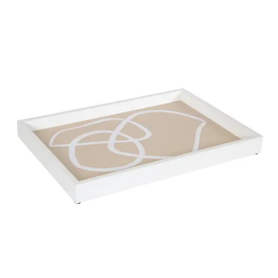 Amanti Art Decorative Wood Tray 13"x19" featuring 'Beige Lines III' by 1x Studio by 1x Studio Framed Art Print {2}