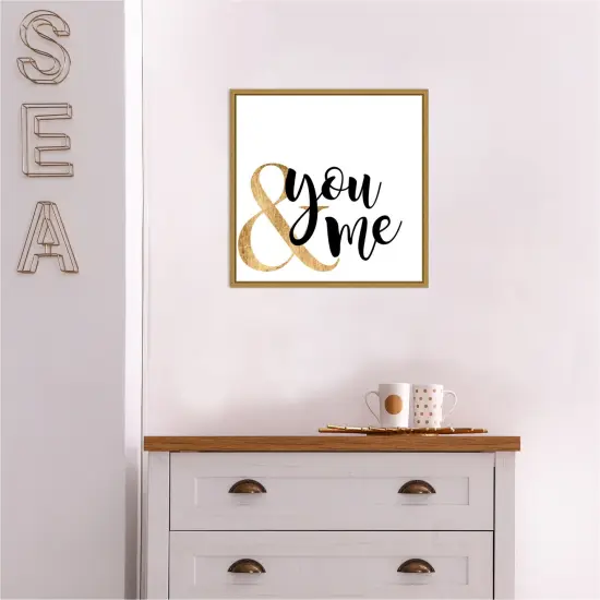 Love Quotes II by Anna Hambly 16-in. W x 16-in. H. Canvas Wall Art Print Framed in Gold {5}