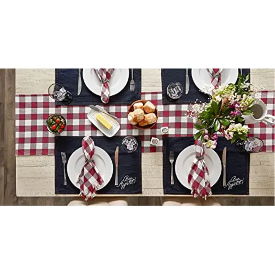 DII Bon Appetit Denim Embroidered Placemat (Set of 4) {6}