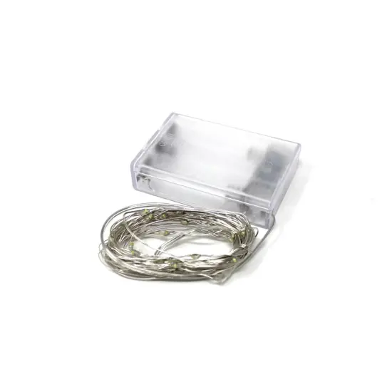 Perfect Holiday 40 LED Timer Silver Copper Fairy Light - White {3}