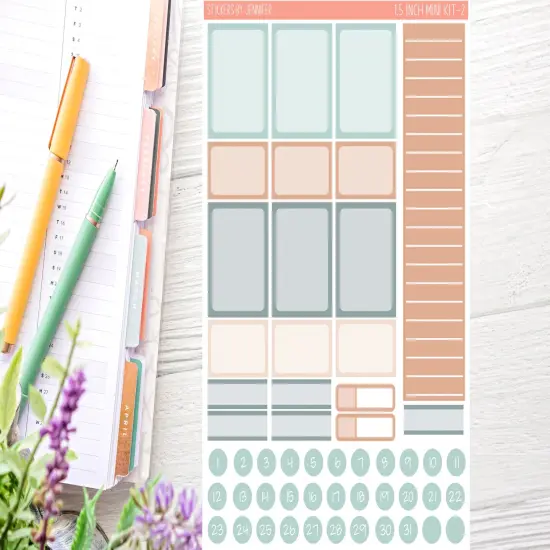 Boho Floral Planner Sticker Kit (for 7x9 vertical planners) {4}