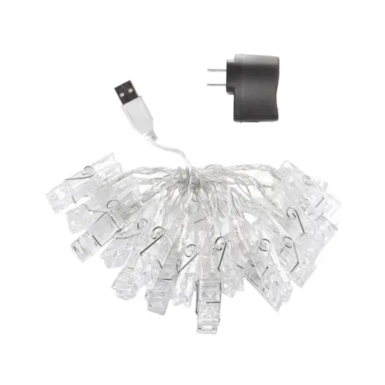 Perfect Holiday 20 LED 2M Clip String Light - Warm White {4}