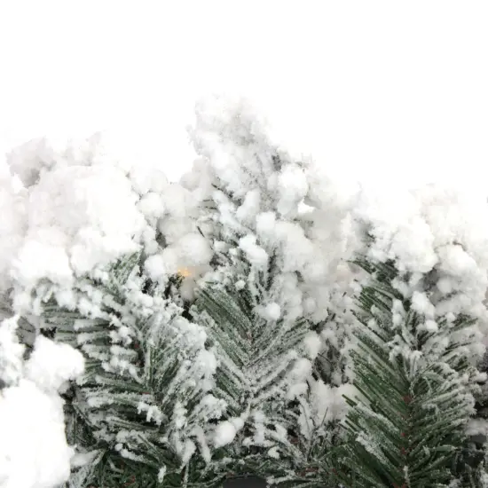 Perfect Holiday 24" Pre-Lit Wreath Heavy Flocked {3}