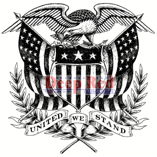 Deep Red Stamps United We Stand Rubber Stamp 3.1 x 3.1inches {1}