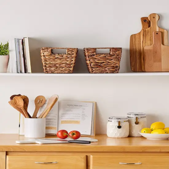 DII Medium Dark Brown Water Hyacinth Basket Set/2 {2}