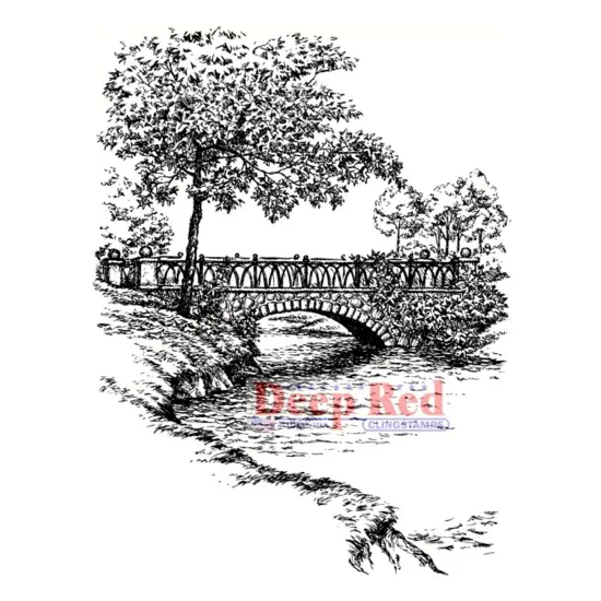 Deep Red Stamps Stone Bridge Rubber Stamp 3 x 4inches {1}