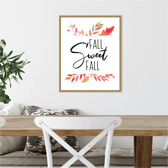 Fall Sweet Fall by Amanti Art Portfolio 16-in. W x 20-in. H. Canvas Wall Art Print Framed in Natural {4}