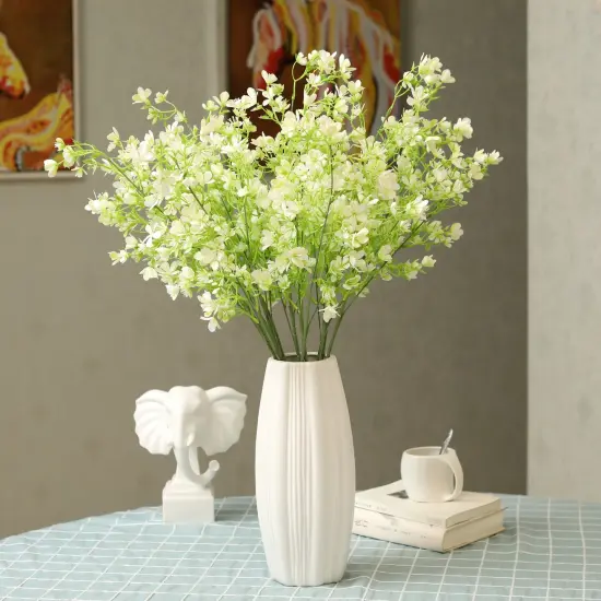 Grand Verde Forget-Me-Not Tall Artificial Flowers 29&rdquo; Long Stems Real-Touch Faux Bouquet, 5pcs Bundle White {6}