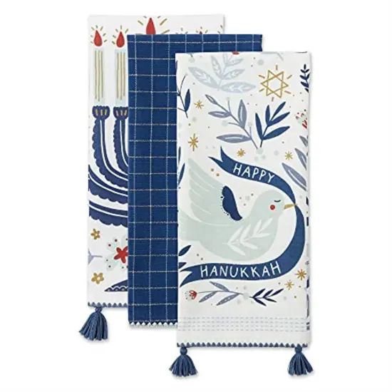 DII Asst Happy Hanukkah Dishtowel (Set Of 3) {2}