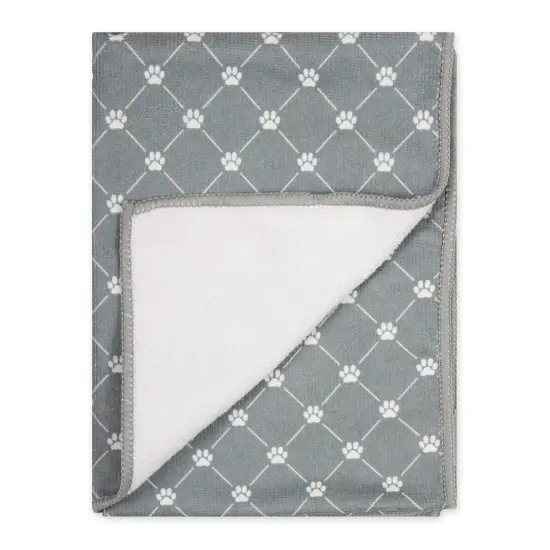 DII Gray Printed Trellis Paw Small Pet Towel (Set of 3) {3}