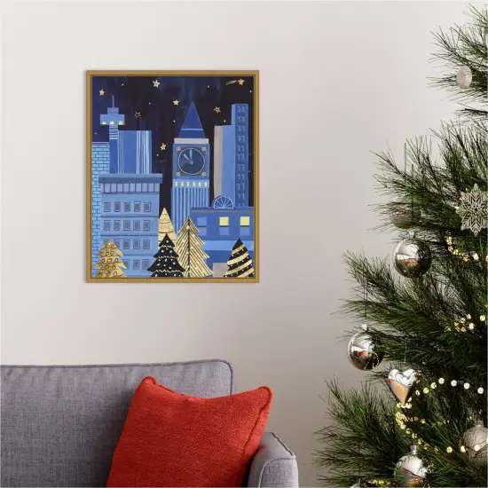 Holiday Night I by Melissa Wang 16-in. W x 20-in. H. Canvas Wall Art Print Framed in Gold {5}