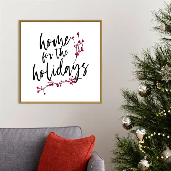 Home for the Holidays by Amanti Art Portfolio 22-in. W x 22-in. H. Canvas Wall Art Print Framed in Gold {5}