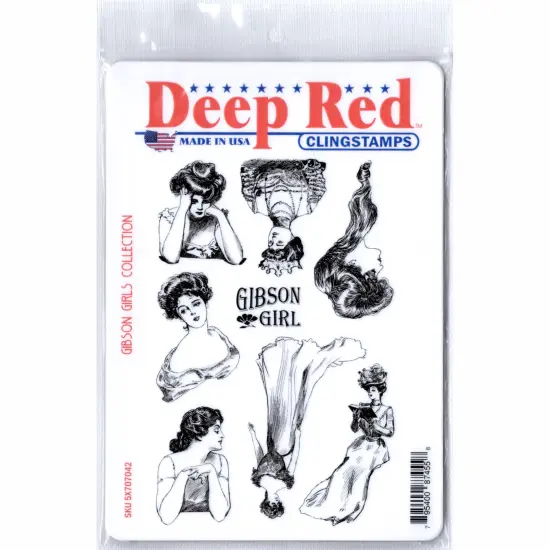 Deep Red Stamps Gibson Girls Collection Rubber Cling Stamp 4 x 6 inches {2}