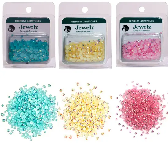 Buttons Galore and More Flat Back Jewelz Bundle in Pastel Iridescent Colors - Over 2000 Gems {1}