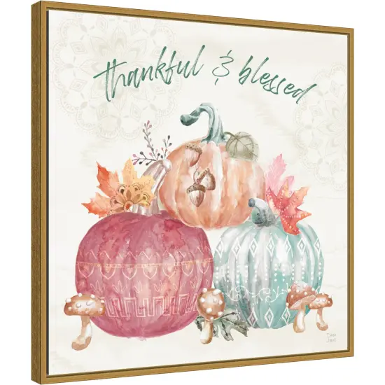 Harvest Touch VI by Dina June 22-in. W x 22-in. H. Canvas Wall Art Print Framed in Gold {1}