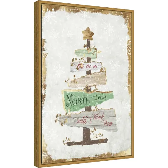 Golden Christmas Tree by PI Studio Canvas Wall Art Print Framed {1}