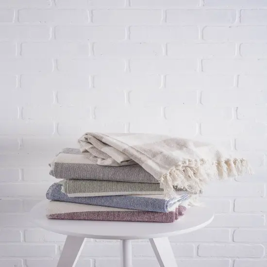 DII Stone / Off White Cabana Stripe Throw {2}