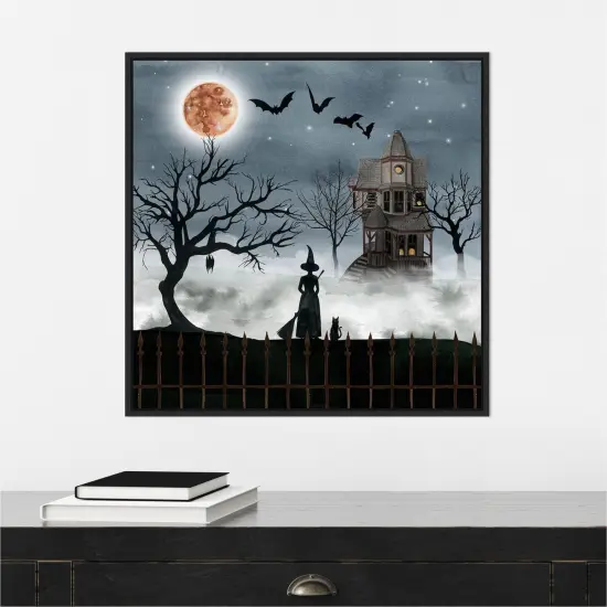 Harvest Moon I by Grace Popp 22-in. W x 22-in. H. Canvas Wall Art Print Framed in Black {4}