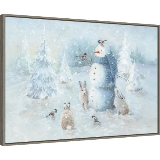 Let it Snow 01 by Lisa Audit 33-in. W x 23-in. H. Canvas Wall Art Print Framed in Grey {1}