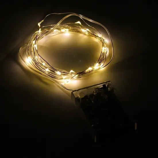 Perfect Holiday 40 LED Timer Copper String Light - Warm White {3}