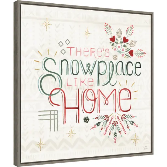 Winter Moment VIII by Dina June 22-in. W x 22-in. H. Canvas Wall Art Print Framed in Grey {1}