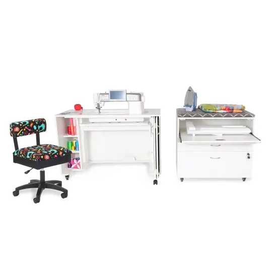 Kangaroo Sewing Furniture Studio Set: MOD XL with MOD Embroidery Arm Cabinet and Hydraulic Chair Bundle With Crown Ruby Chair {2}