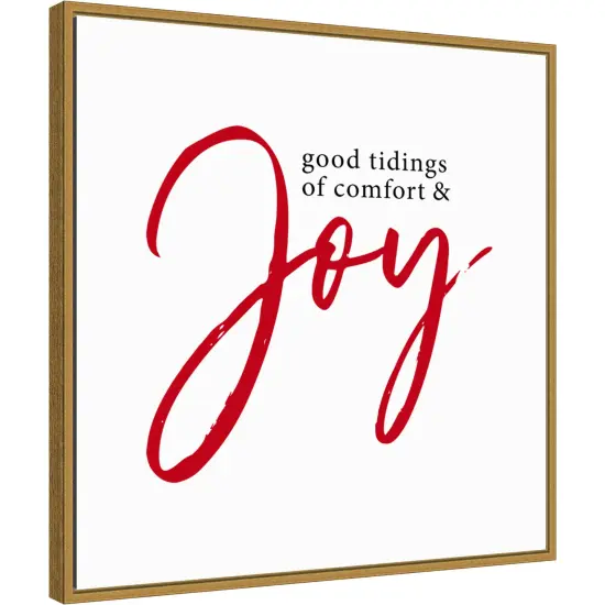 Tidings of Comfort and Joy by Amanti Art Portfolio 22-in. W x 22-in. H. Canvas Wall Art Print Framed in Gold {1}