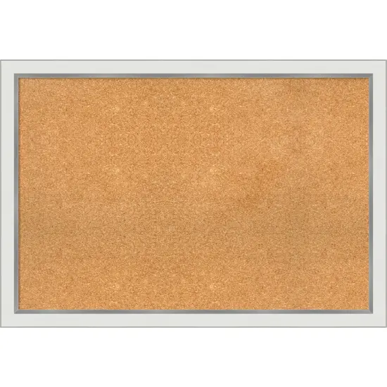 Cork Board, Eva Narrow Frame - Bulletin Board, Organization Board, Pin Board Eva White Silver Narrow {1}