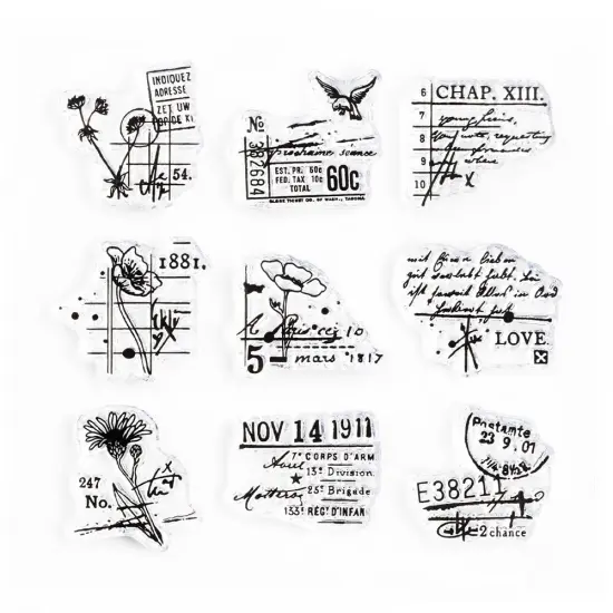 1 inch Small Decorative Stamps on 4x4 inch Sheet by Wintertime Crafts {1}