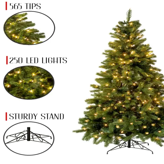 Perfect Holiday 6ft Pre-lit Nobel Fir Artificial Christmas Tree {2}