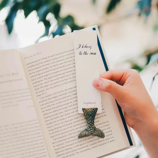 Mermaid Tail Handmade Bookmark, Gift for Teen Daughter, Unique Bookmarks, Book Accessories, Gift for Her {3}