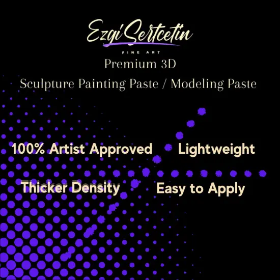 3D Premium Sculpture Painting Paste|Texture Paste|Decorative Plaster|Ready to Use|Ideal for Artwork|Stencil|Flowers|Texture|Art Relief|New Formula| 6 oz by Volume|Ezgi Sertcetin Metallic white {3}