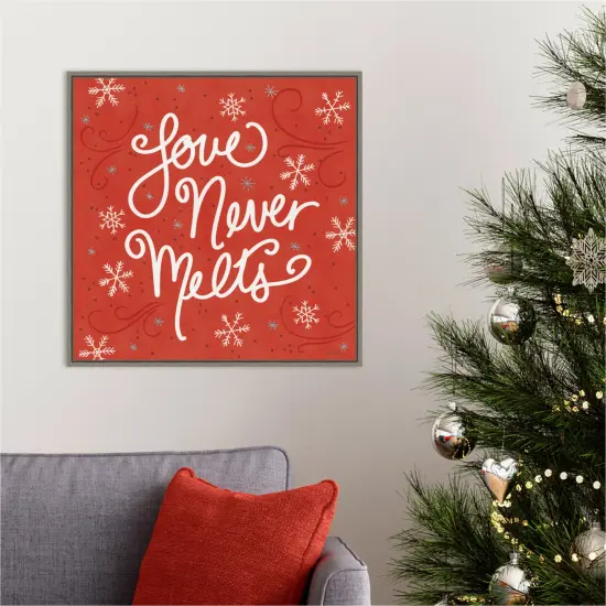 Snowplace Like Home VI by Anne Tavoletti 22-in. W x 22-in. H. Canvas Wall Art Print Framed in Grey {5}