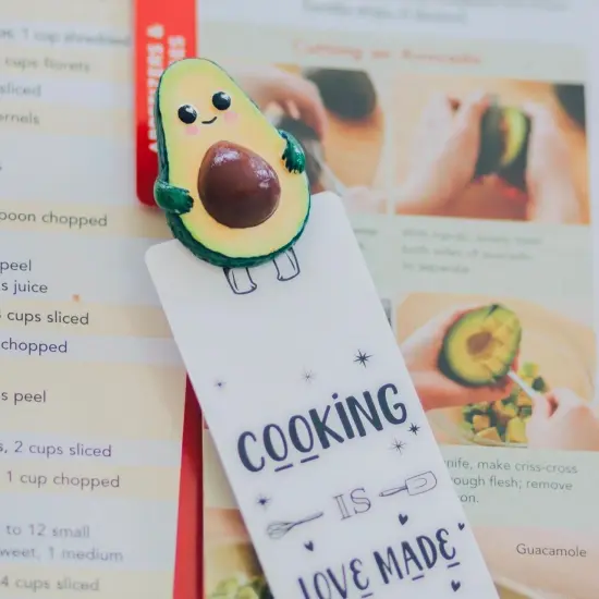 Avocado Handmade Bookmark, Cute Bookmark, Bookworm Gift, Book Lover Gift, Gift for Teacher {1}