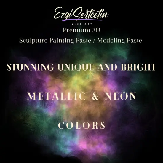 3D Premium Sculpture Painting Paste|Texture Paste|Decorative Plaster|Ready to Use|Ideal for Artwork|Stencil|Flowers|Texture|Art Relief|New Formula| 6 oz by Volume|Ezgi Sertcetin Metallic purple {4}