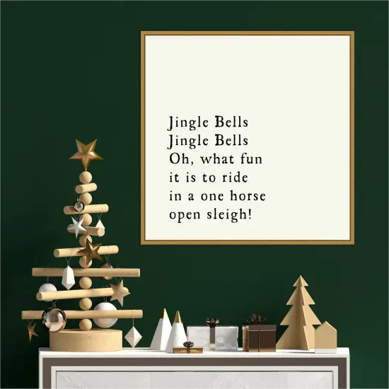 Jingle Bells by Amanti Art Portfolio 22-in. W x 22-in. H. Canvas Wall Art Print Framed in Gold {4}