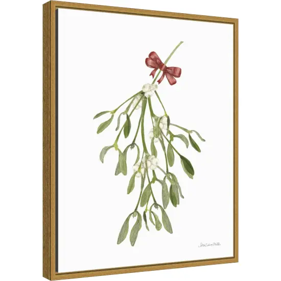 Peace and Joy Mistletoe by Sara Zieve Miller 16-in. W x 20-in. H. Canvas Wall Art Print Framed in Gold {1}