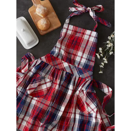 DII Gray/White Reversible Gingham/Buffalo Check Table Runner 14x72 {5}