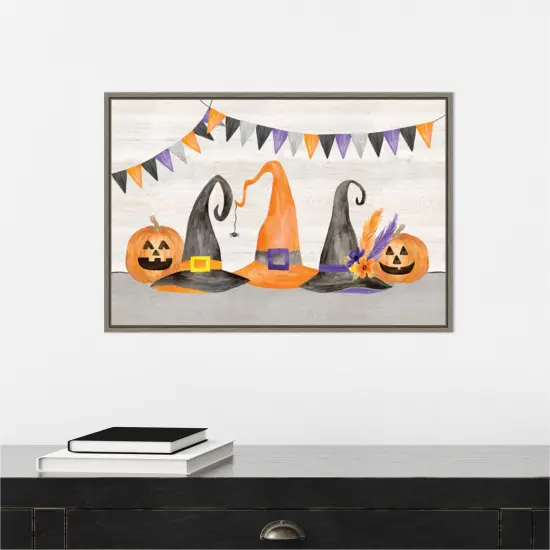 Sit a Spell landscape II by Tara Reed 23-in. W x 16-in. H. Canvas Wall Art Print Framed in Grey {4}