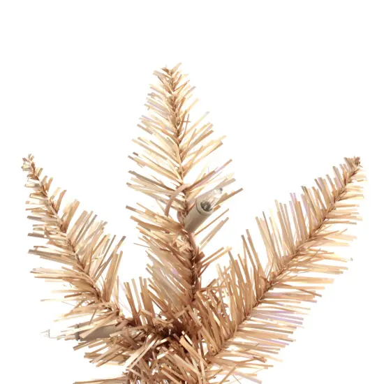 Perfect Holiday 6.5ft Pre-Lit Champagne Slim Christmas Tree {6}