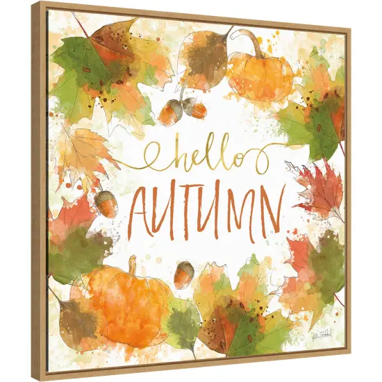 Harvest Splash I by Katie Pertiet 22-in. W x 22-in. H. Canvas Wall Art Print Framed in Natural {1}