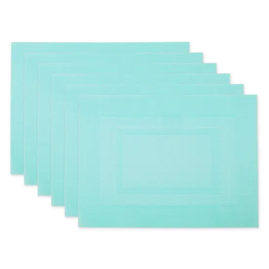 DII Aqua PVC Doubleframe Placemat 6 Piece {1}