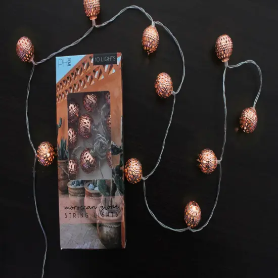 Perfect Holiday 10 LED Rose Gold Moroccan String Light - Battery Operated {2}