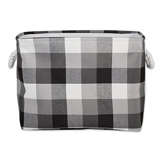 DII Polyester Bin Tri Color Black Rectangle Medium 16"x10"x12" {2}