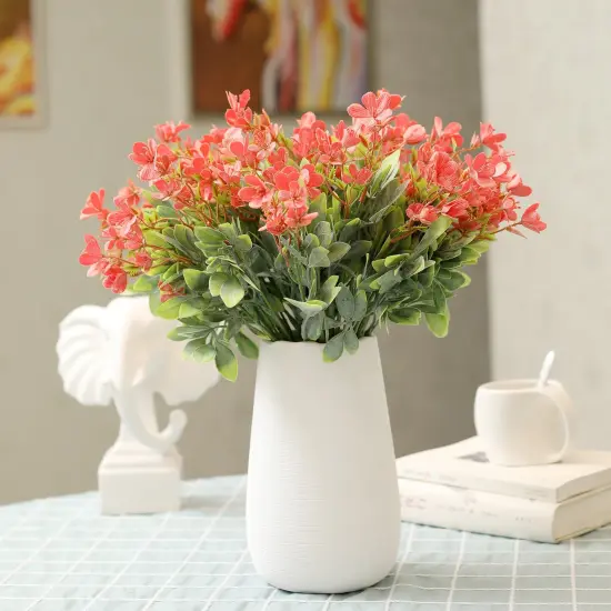 Grand Verde Wildflowers Artificial Flowers Real Touch Bouquets Faux Ranunculus Bulk Greenery, 10pcs Coral-Orange {5}