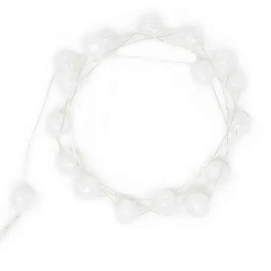 Perfect Holiday 18 LED Crackle Balls Battery Operated Lights - White {3}