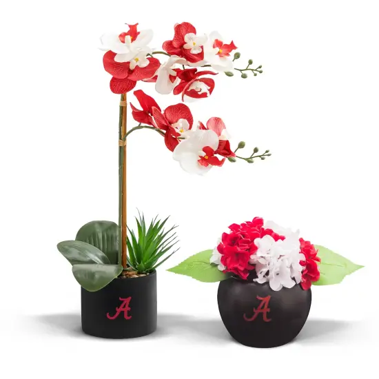 Alabama Crimson Tide Faux Hydrangea and Orchid (2 Pack) - Fan-Favorite Gift Bundle {1}