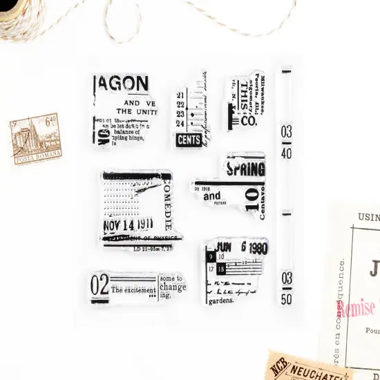 Distressed Vintage Small Clear Stamps 4x4 inch by Wintertime Crafts {2}