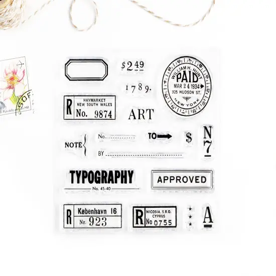 Typography Small Clear Stamp Set 4x4 inch by Wintertime Crafts {2}