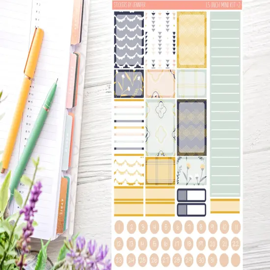 Boho Planner Sticker Kit (for 7x9 vertical planners)&hellip; {4}
